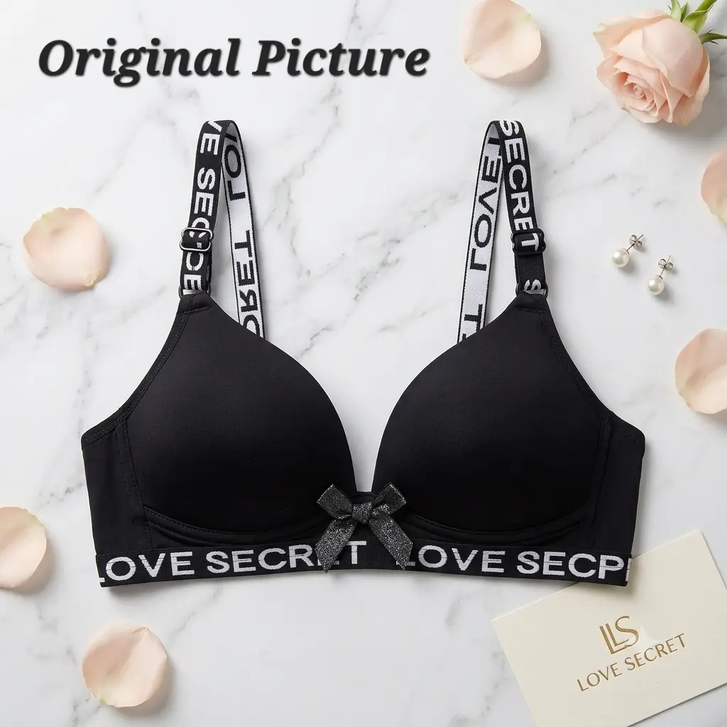 Premium "Love Secret" Soft Padded Bra – Wire-Free Comfortable Casual Bra with Printed Straps