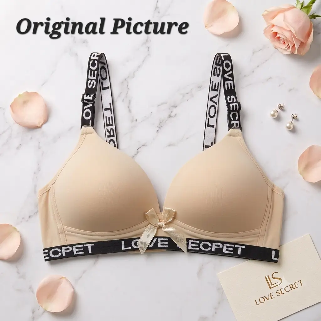 Premium "Love Secret" Soft Padded Bra – Wire-Free Comfortable Casual Bra with Printed Straps