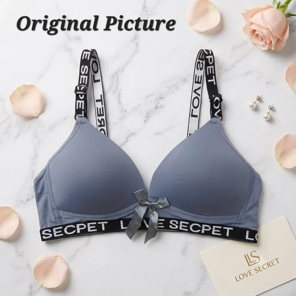 Premium "Love Secret" Soft Padded Bra – Wire-Free Comfortable Casual Bra with Printed Straps