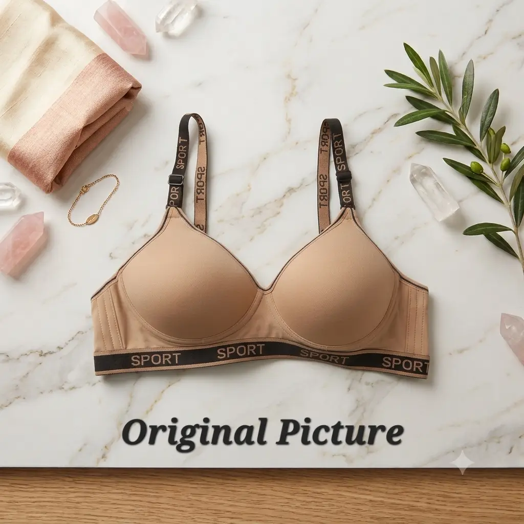 Premium Women’s Seamless Wireless Padded Sports Bra | Soft & Stretchable Everyday Comfort Bra with 'SPORT' Elastic Band