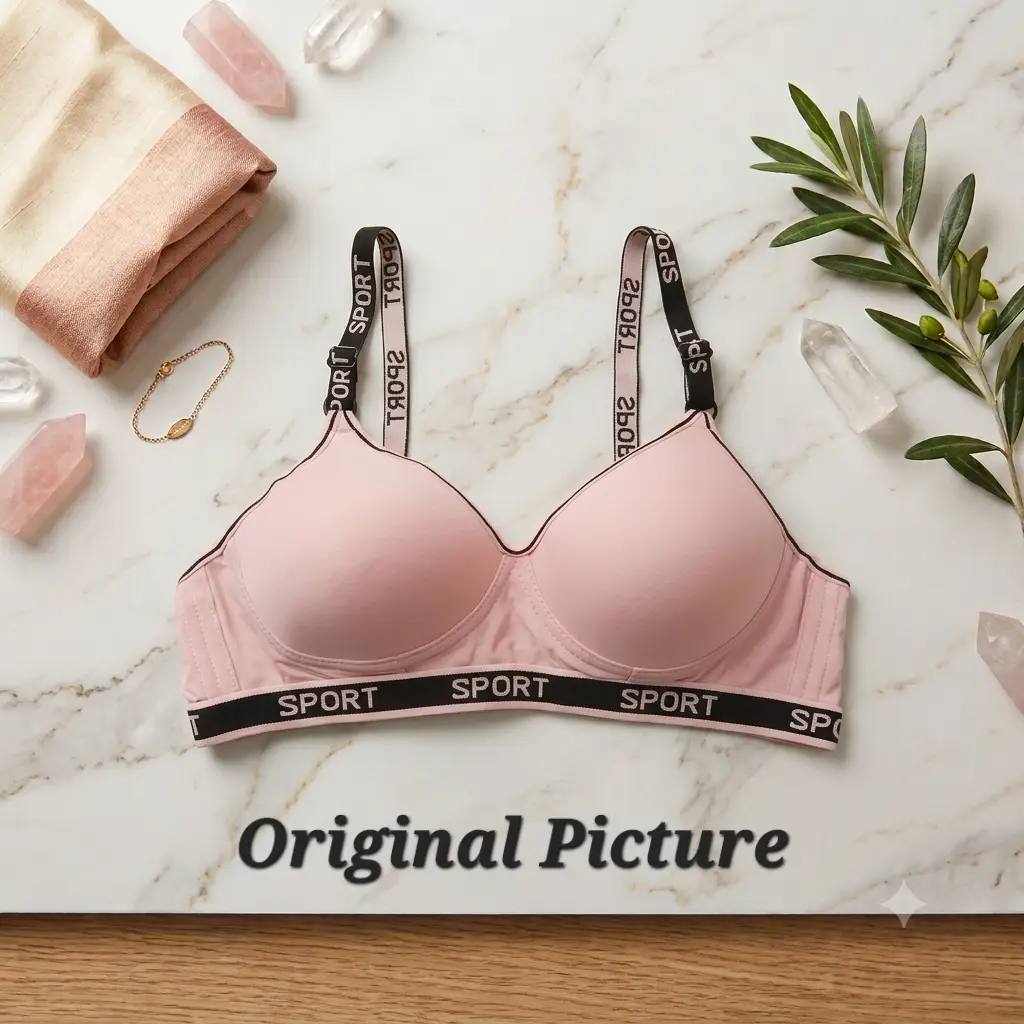 Premium Women’s Seamless Wireless Padded Sports Bra | Soft & Stretchable Everyday Comfort Bra with 'SPORT' Elastic Band