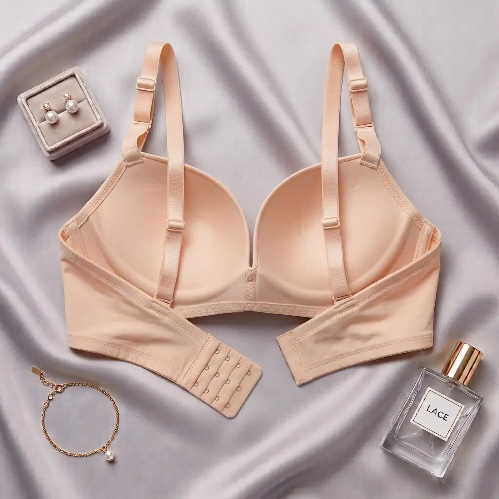 Premium Elegant Lace Bra for Women – Wireless Comfort & Support with Pearl Charm