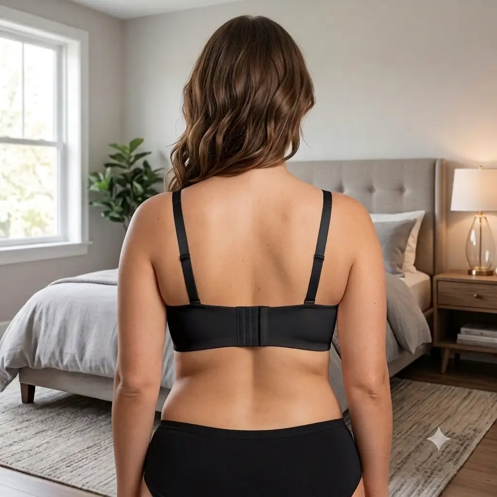 Women's Elegant Floral Lace Wire-Free Bra, Full Coverage Soft Padded Bra with Pearl Pendant Charm & Wide Back Smoothing