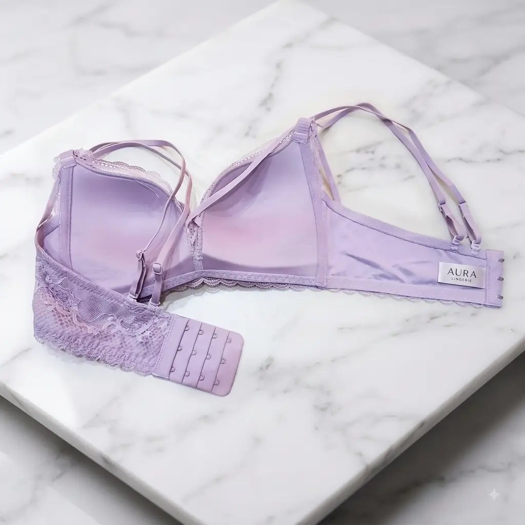 Women's Floral Lace Wire-Free Bra, Cross-Front Caged Straps & Double Shoulder Straps,