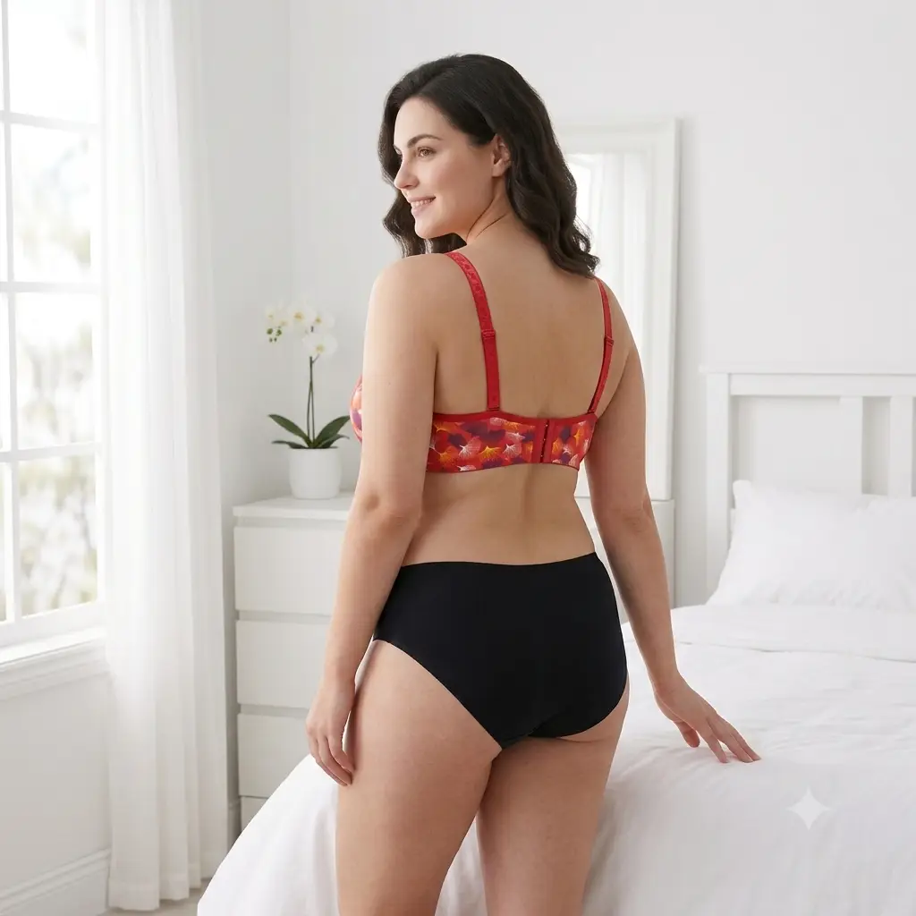 Women's Ginkgo Leaf Print Wire-Free Bra, Soft Molded Padded T-Shirt Bra