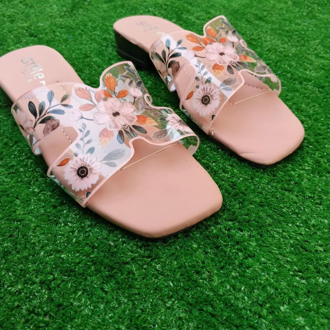 Women Floral Heel Sandals Outfit