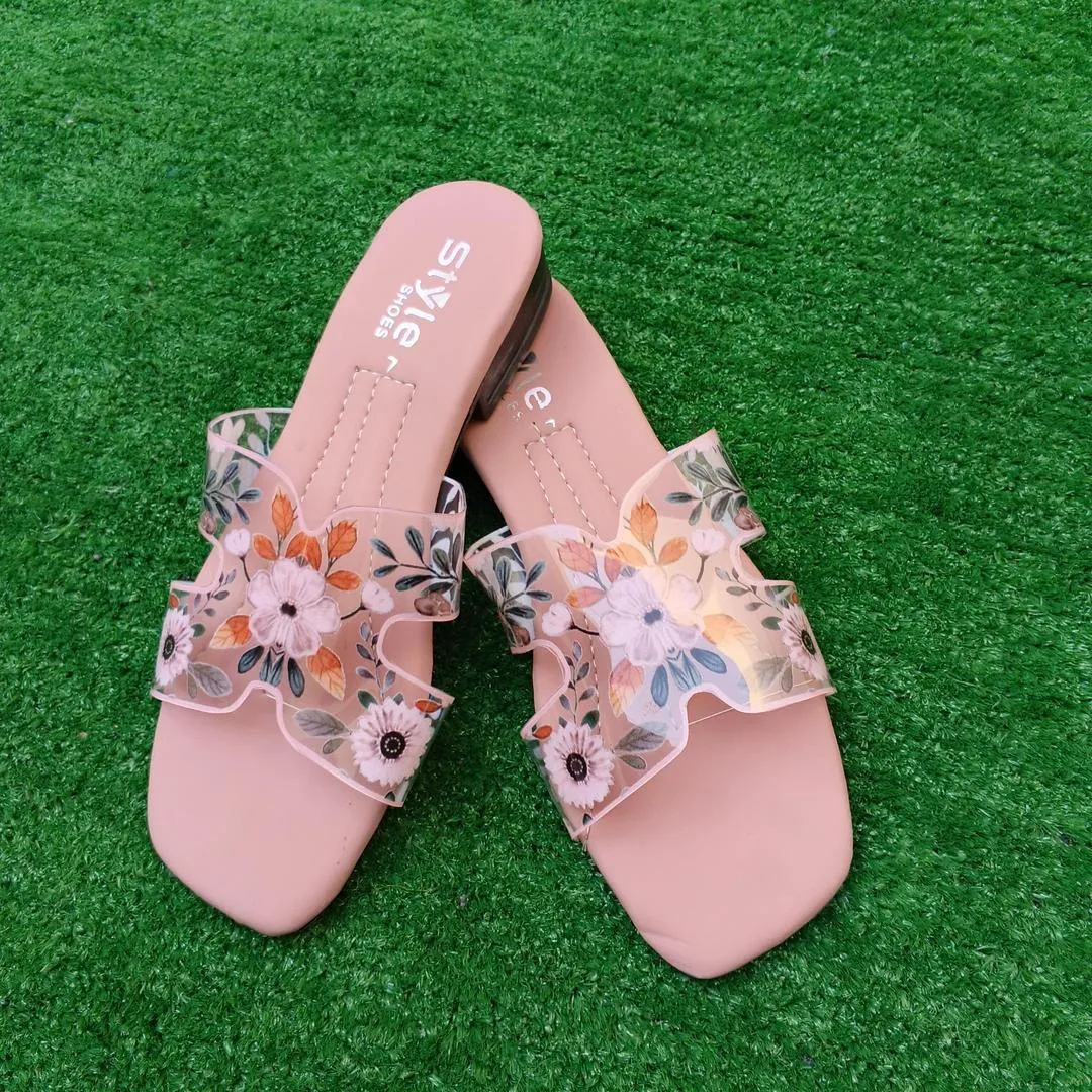 Women Floral Heel Sandals Outfit