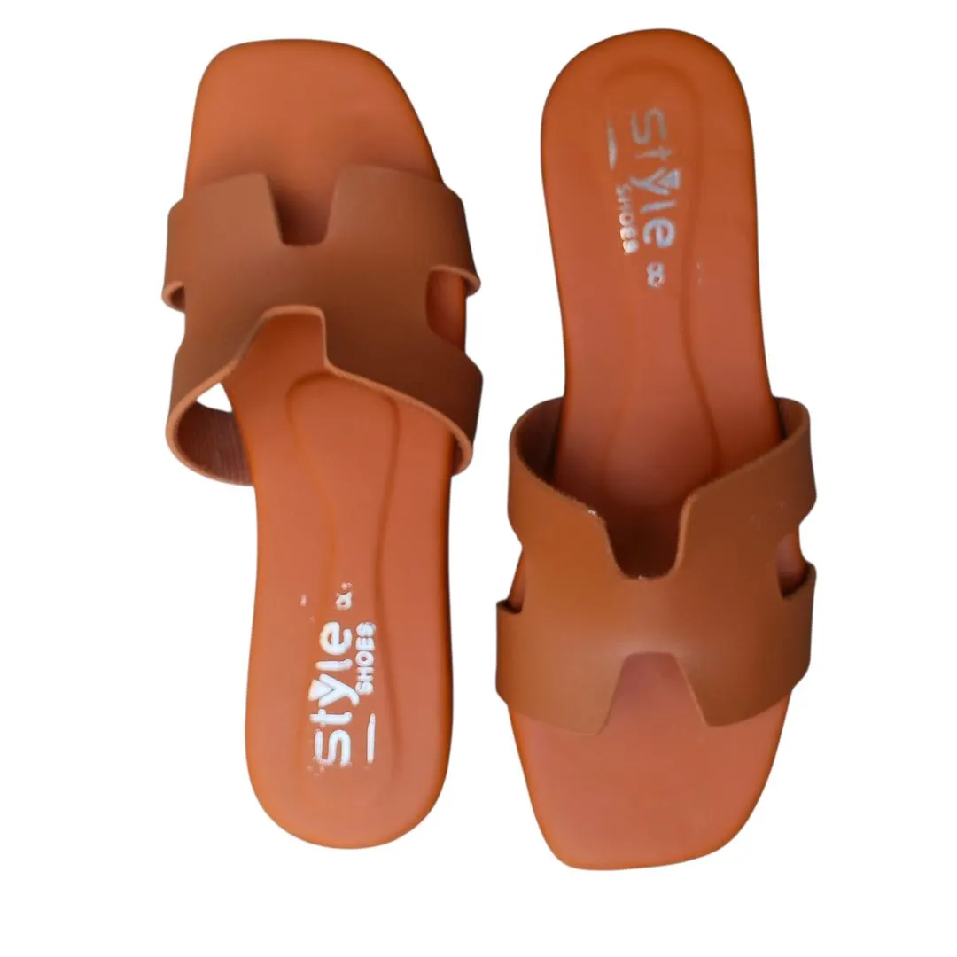 Women's Tan Leather Ankle Strap Sandals