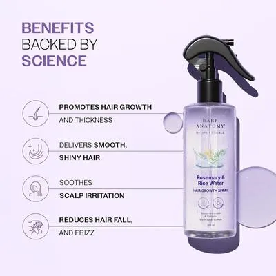 Rosemary & Rice Water Hair Growth Spray 200ml Black thumbnail 2