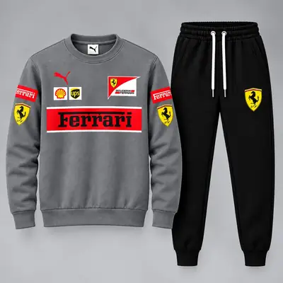 Ferrari Printed Grey Sweatshirt – Men’s Premium Casual Wear