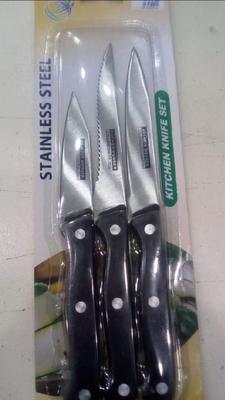 3-Piece Black Stainless Steel Knife Set for Home & Wedding Use thumbnail 2