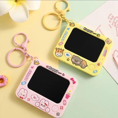 Portable Art Keychain Pink Blue Yellow 10x8x1cm ABS Plastic thumbnail 2