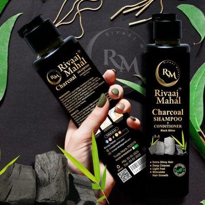 2 in 1 Charcoal Shampoo & Hair Oil Set Black thumbnail 4