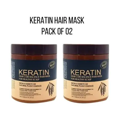 Keratin Hair Mask for Dry Frizzy Pakistani Hair (Pack of 2)