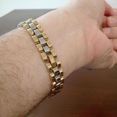 Gold Plated Unisex Chain Bracelet for Daily Wear thumbnail 2