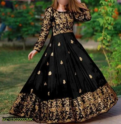 2 Pcs Women’s Stitched Shamoz Silk Zari Tilla Embroidered Maxi thumbnail 3