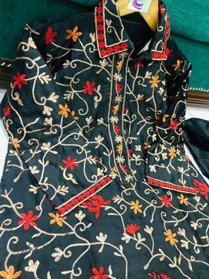 2 Pcs Women’s Stitched Katan Silk Embroidered Suit thumbnail 3
