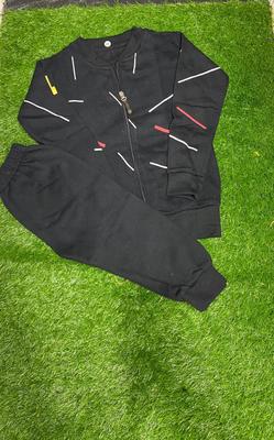 2 Pcs Boy's Fleece Printed Zipper Tracksuit thumbnail 2