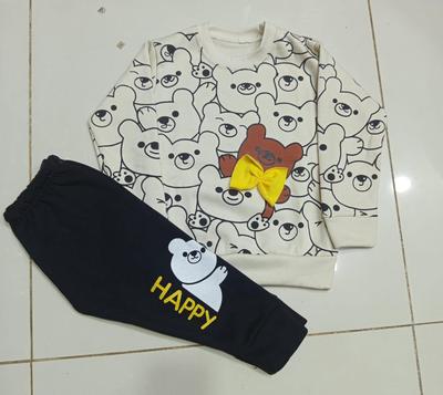 2 Pcs Boy's Fleece Printed Sweatshirt Tracksuit thumbnail 2