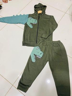 Cute & Comfy Printed Fleece Tracksuit for Boys and Girls - 2 Pcs thumbnail 2