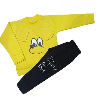 2 Pcs Girl's Fleece Printed Tracksuit thumbnail 2