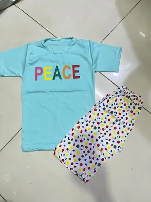 2 Pcs Boy's Stitched Jersey Printed Night Suit thumbnail 2