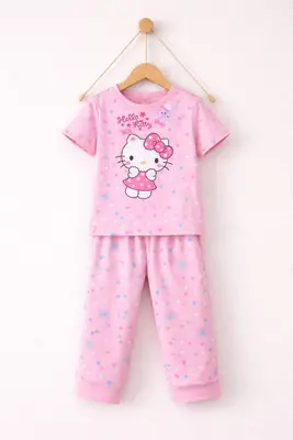 2 Pcs Girl's Stitched Jersey Printed Night Suit