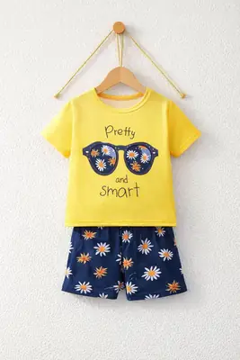 2 Pcs Girl's Stitched Jersey Printed Night Suit