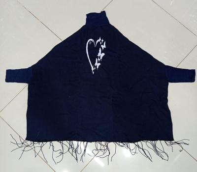 Women's Fleece Plain Poncho Cape Shawl thumbnail 2