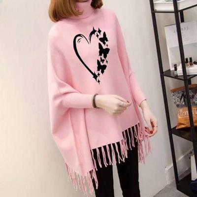 Women's Fleece Printed Poncho