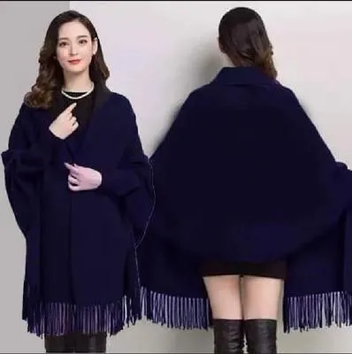 Women's Fleece Plain Cape Shawl