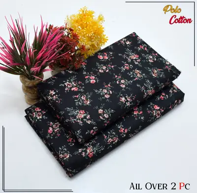 2 Pcs Women's Unstitched 3-D Block Printed Suit thumbnail 2