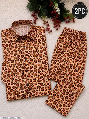 2 Pcs Women's Unstitched 3-D Block Printed Suit