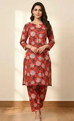2 Pcs Women's Unstitched 3-D Block Printed Suit