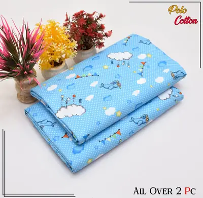 2 Pcs Women's Unstitched 3-D Block Printed Suit thumbnail 2