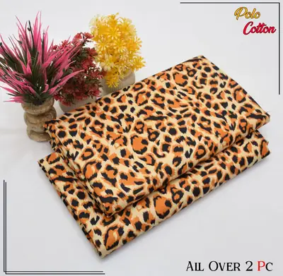 2 Pcs Women's Unstitched 3-D Block Printed Suit thumbnail 2