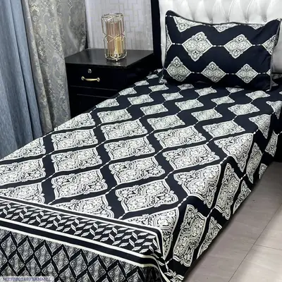 2 Pcs Crystal Cotton Printed Single Bedsheet