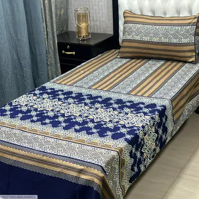 2 Pcs Crystal Cotton Printed Single Bedsheet