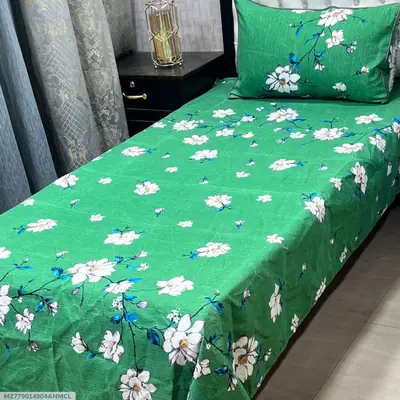 2 Pcs Crystal Cotton Printed Single Bedsheet