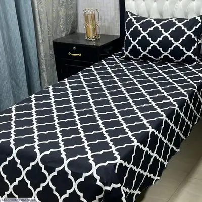 2 Pcs Crystal Cotton Printed Single Bedsheet