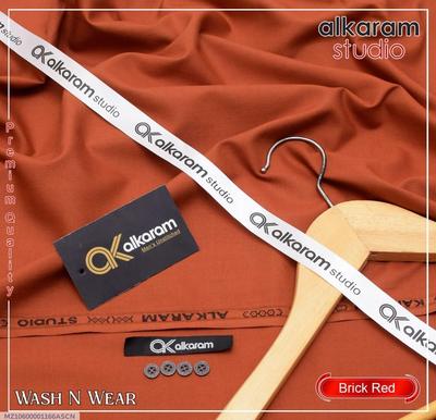 Boski Suit Brick Red Unstitched for Men thumbnail 3