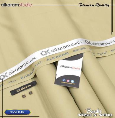 Ivory Wash & Wear Plain Suit for Men