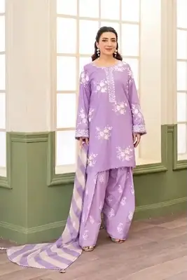 3 Pcs Women's Unstitched Embroidered Suit