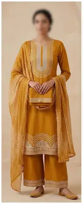 3 Pcs Women's Unstitched Embroidered Suit