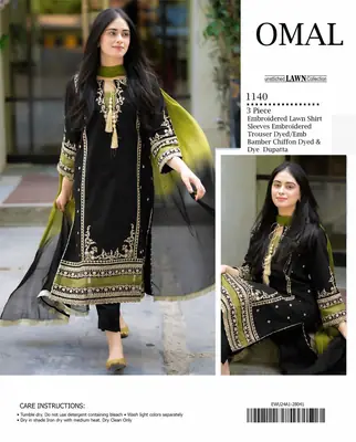 3 Pcs Women's Unstitched Embroidered Suit