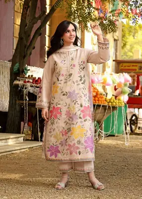 3 Pcs Women's Unstitched Embroidered Suit