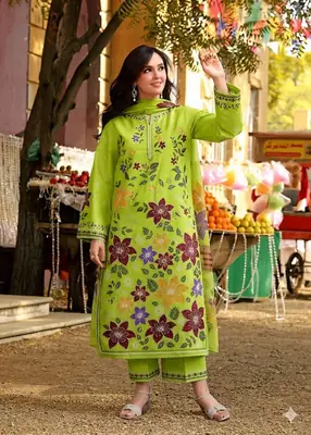 3 Pcs Women's Unstitched Embroidered Suit