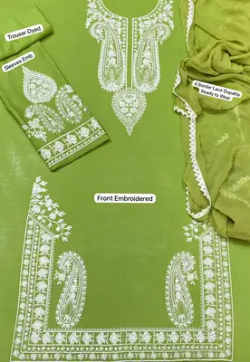 3 Pcs Women's Unstitched Embroidered Suit thumbnail 2