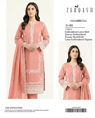 3 Pcs Women's Unstitched Embroidered Suit