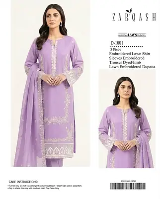 3 Pcs Women's Unstitched Embroidered Suit